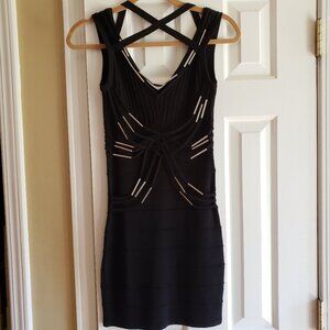 WOW Couture Criss Cross Embellished Bandage Bodycon Dress